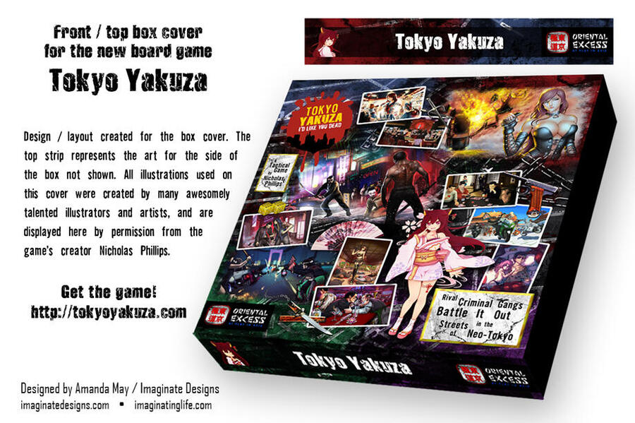 Box art presentation for tabletop game Tokyo Yakuza