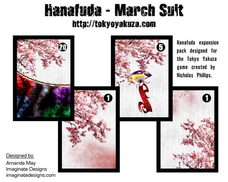 March suit Hanafuda cards for tabletop game Tokyo Yakuza
