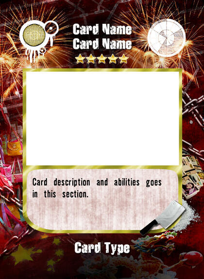 Red game card base for tabletop game Tokyo Yakuza