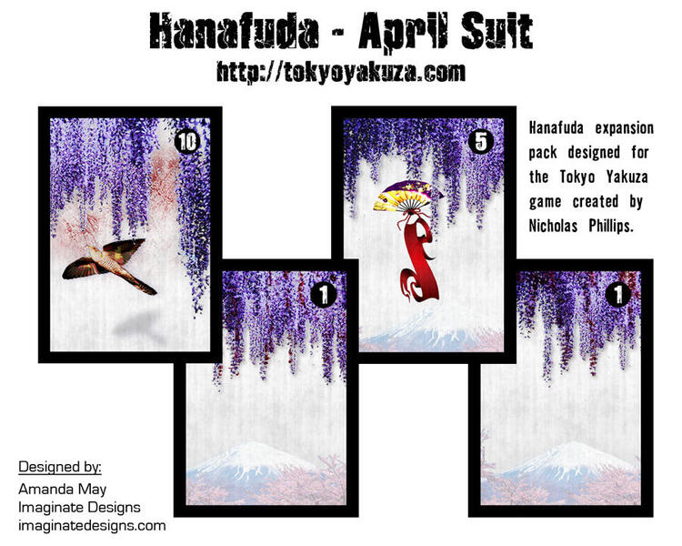 April suit Hanafuda cards for tabletop game Tokyo Yakuza
