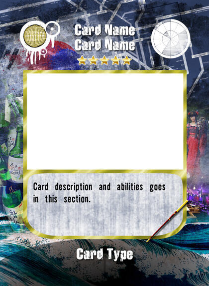 Blue game card base for tabletop game Tokyo Yakuza