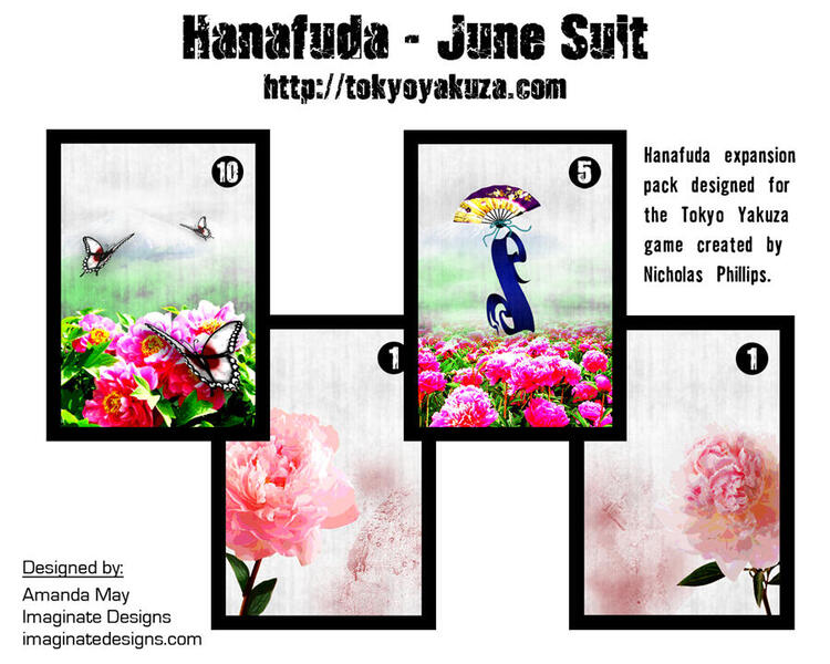 June suit Hanafuda cards for tabletop game Tokyo Yakuza
